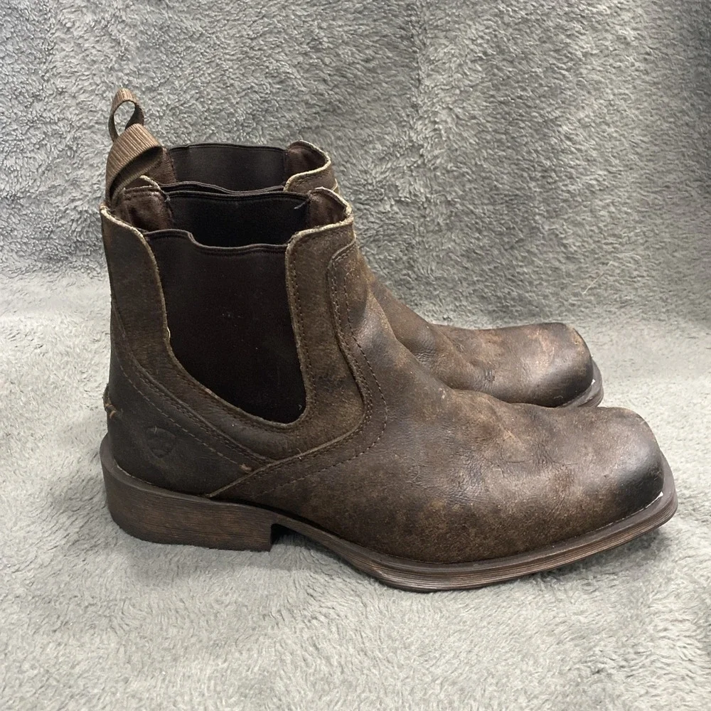 Ariat Mens 12D Midtown Rambler Square Toe Pull On Boot Dark Brown Leather Casual